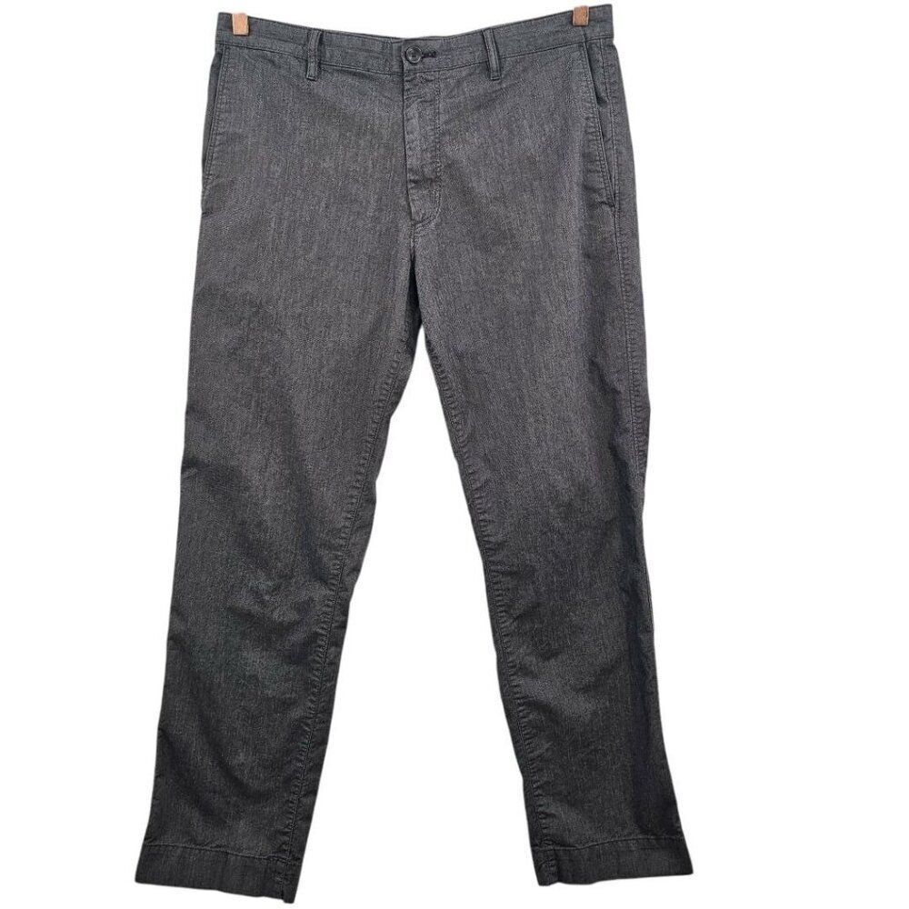 Banana Republic Mens 34x32 Straight Fit Cotton Pants in Dark Grey